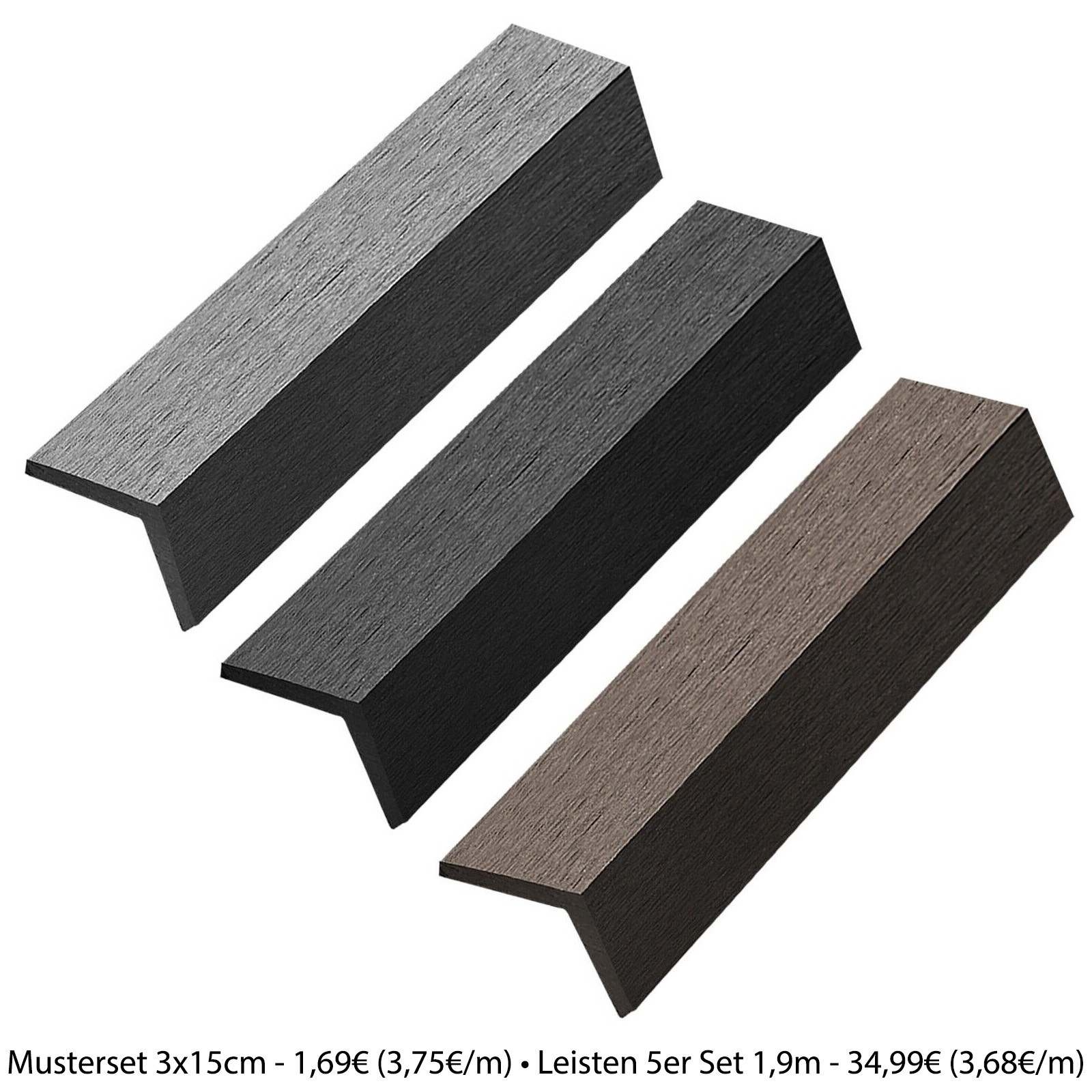 WPC Winkelleiste 48x48x1450mm - Abdeckleiste Für Pool & Terrasse