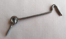 Pair of 3" (75mm) Steel Cabin Hooks & Eyes, Galvanised Finish - Surface Marks.