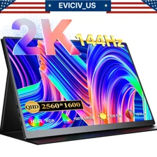 EVICIV 144Hz 2K Portable Monitor 16" 2560*1600 QHD Anti Glare Screen For Switch