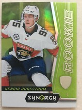 HENRIK BORGSTROM RC 2018-19 UD Synergy #82 Level 1 Green Parallel /199 SWISS-A