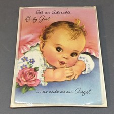 True Vintage its a girl baby announcement cards unopened- Sterling greetings