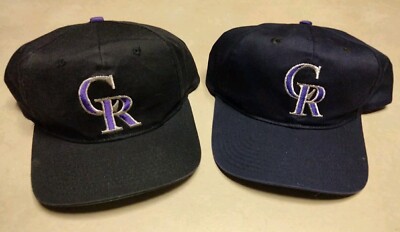 Lot Of Two VTG 90s MLB SIGNATURES / Twins COLORADO ROCKIES SNAPBACK HATS CAPS