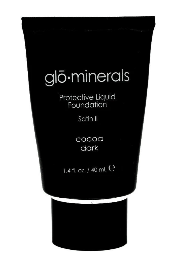 Glo Minerals Oil Free Protective Liquid Foundation (Cocoa Dark)1.4 oz /40 ml NIB - Image 2 of 4
