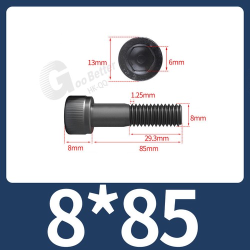 M2 M3 M4 - M12 High Tensile 12.9 Cap Head Allen Bolts Self Colour Socket Screws - Picture 135 of 232