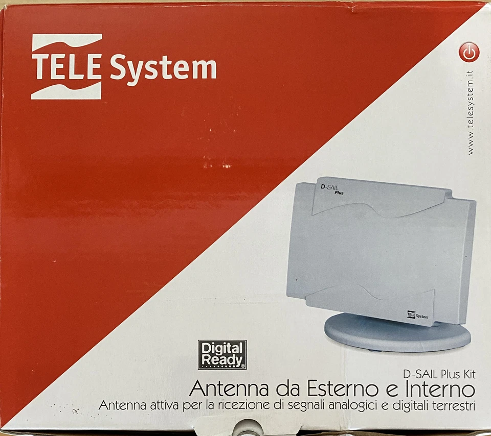 Antenna TV Attiva TELE System D-Sail plus Kit sia da interno che da esterno - Immagine 3 di 4