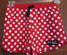 New Disney Parks Minnie Mouse Girls Shorts Sz L 10 12 Poly Cotton Spandex W 25 