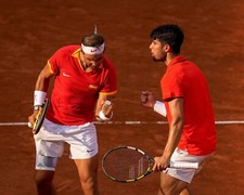 8x10 Photo CARLOS ALCARAZ & RAFAEL NADAL 2024 Paris Summer Olympics Tennis Spain