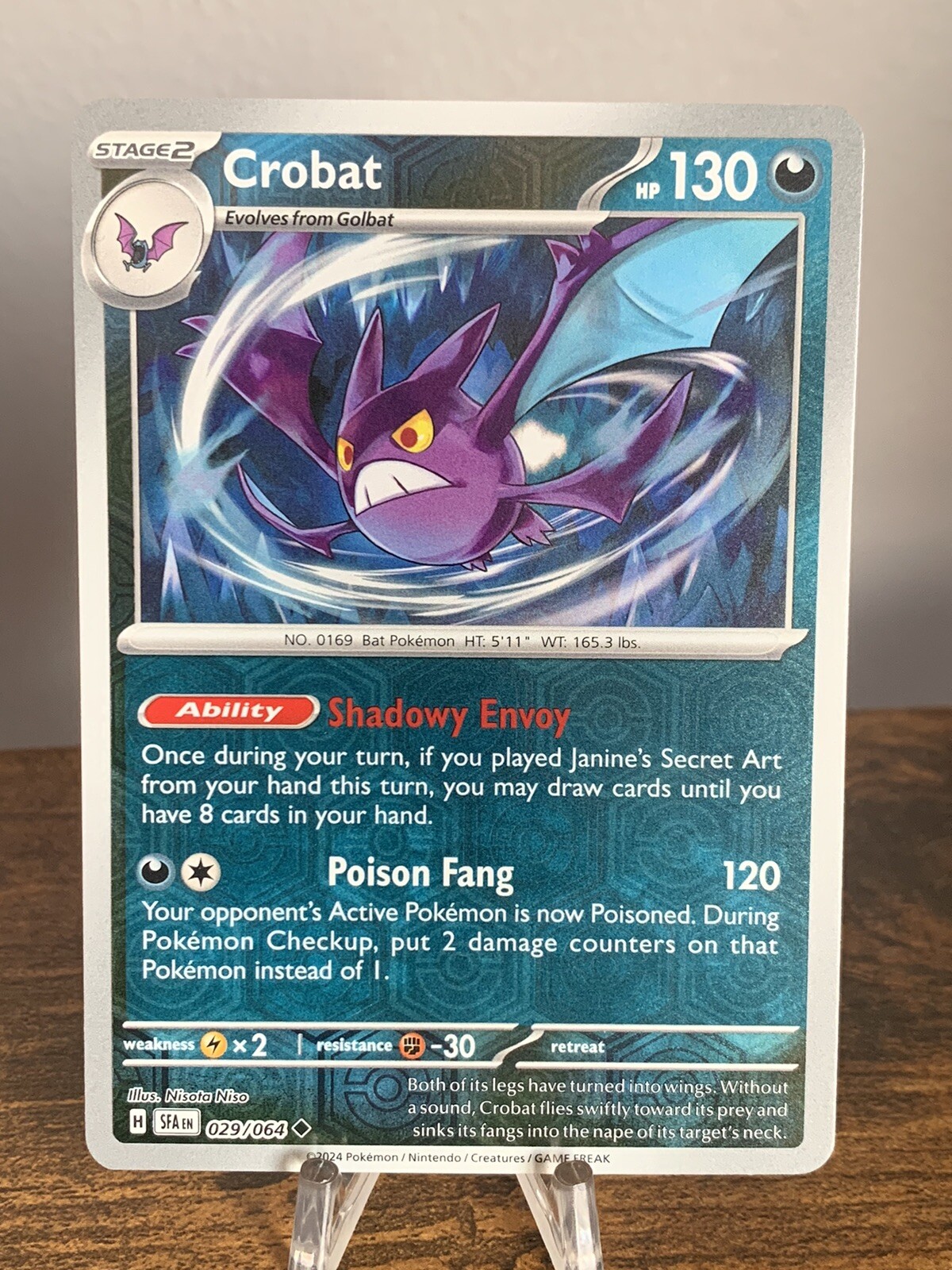 Crobat - 029/064 Shrouded Fable REVERSE HOLO Pokemon - NM/MINT