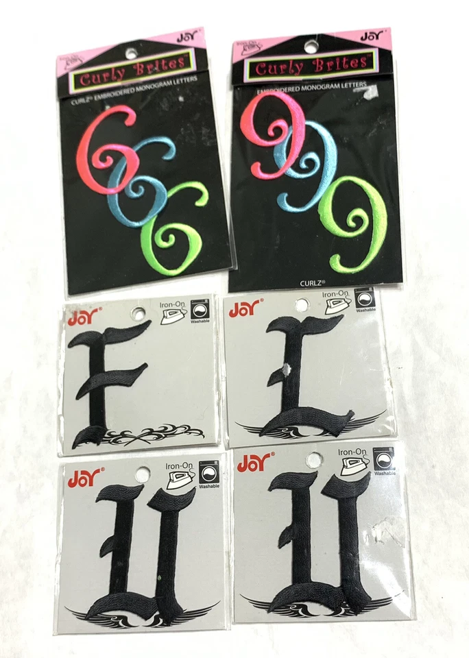 Lot of Iron On Letter Crystals And Patches Sports Glamour Glitz Curly Brites New - Image 4 of 4