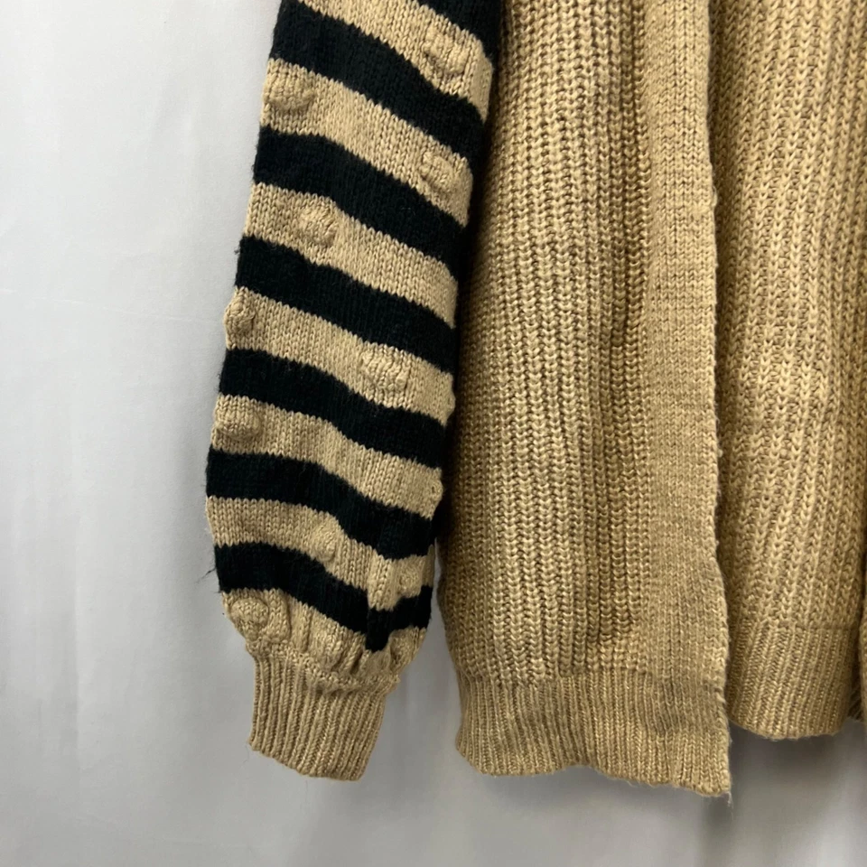 Willow + корень женщин открытый передний вязаный кардиган бежевый/черный размер маленький - Изображение 4 из 4