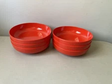 6 Vintage Rosti Soren Anderson Red Melamine Small Bowls Denmark