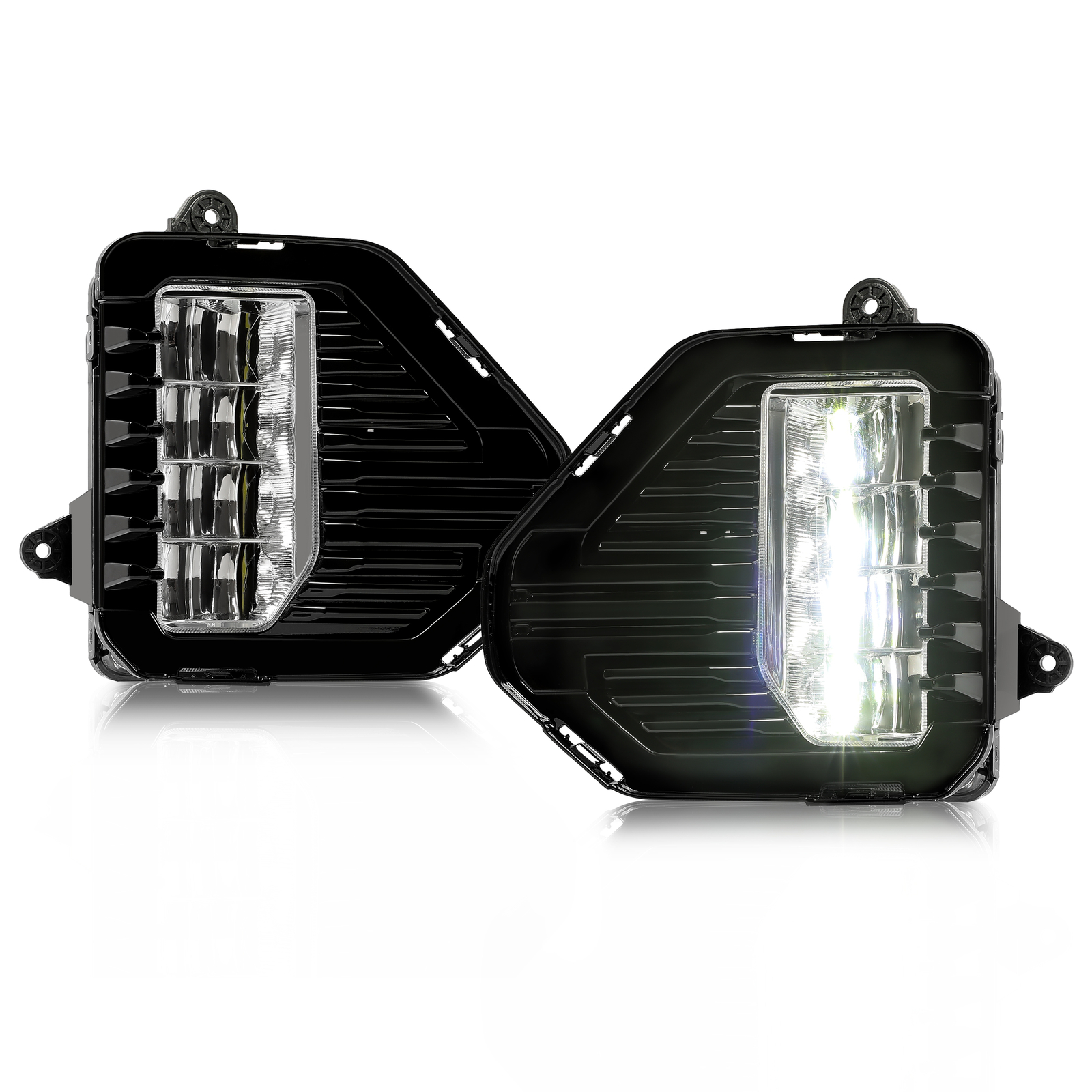 LED Front Bumper Fog Lights Lamps W/Bezels For GMC Sierra 1500 2019-2022