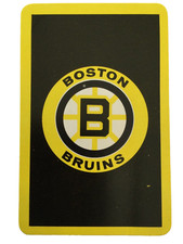 Boston Bruins Spoked B Team Logo in Bright Yellow NHL Hockey Single Playing Card