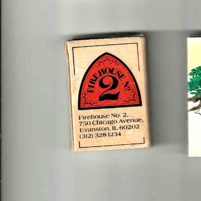vintage FIREHOUSE 2 EVANSTON IL matchbook