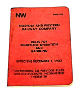 Vintage Norfolk & Western 1983 Rules For Equipment Operations & Handling 