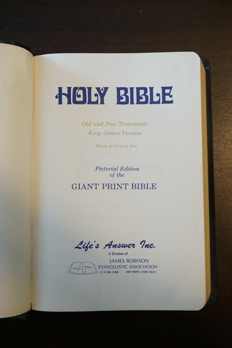 James Robison Evangelistic Association KJV Riesendruck roter Buchstabe Vintage Bibel - Bild 5 von 8