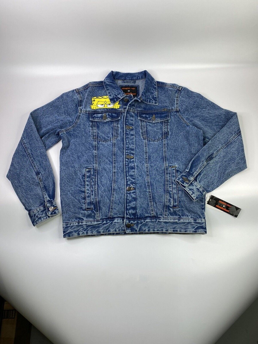 Members Only Mens Denim Jacket Nickelodeon SpongeBob Trucker
