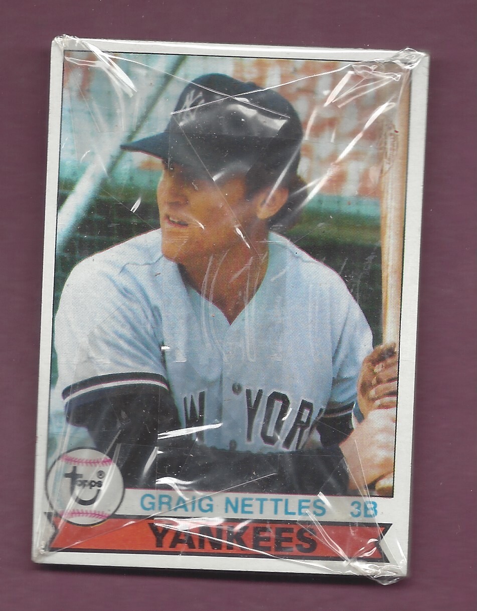 1979 TOPPS NEW YORK YANKEES BURGER KING CELLO PACK GRAIG NETTLES SHOWING