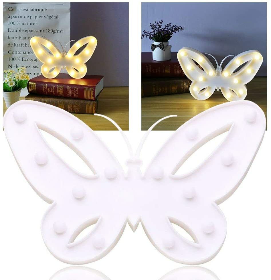 3D Butterfly Night Light LED Marquee Light Christmas Table Lamps for Kids