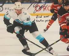 Ryker EVANS Signed 8x10 Photo! SEATTLE KRAKEN 2nd Ever Kraken Pick ! ! ! W/COA