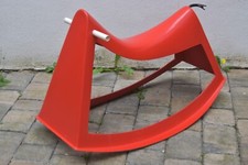 WILKHAHN plastica a dondolo cavallo a dondolo Walter Pabst rosso fibra di vetro ORIGINALE anni 60