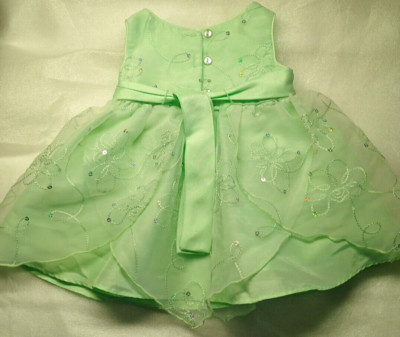 Girls Youngland Summer Dress Green  Tulle Glitter Accents Sequins Infant 