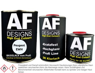 Autolack für Peugeot EWH Blanc 1,25L Klarlack Set