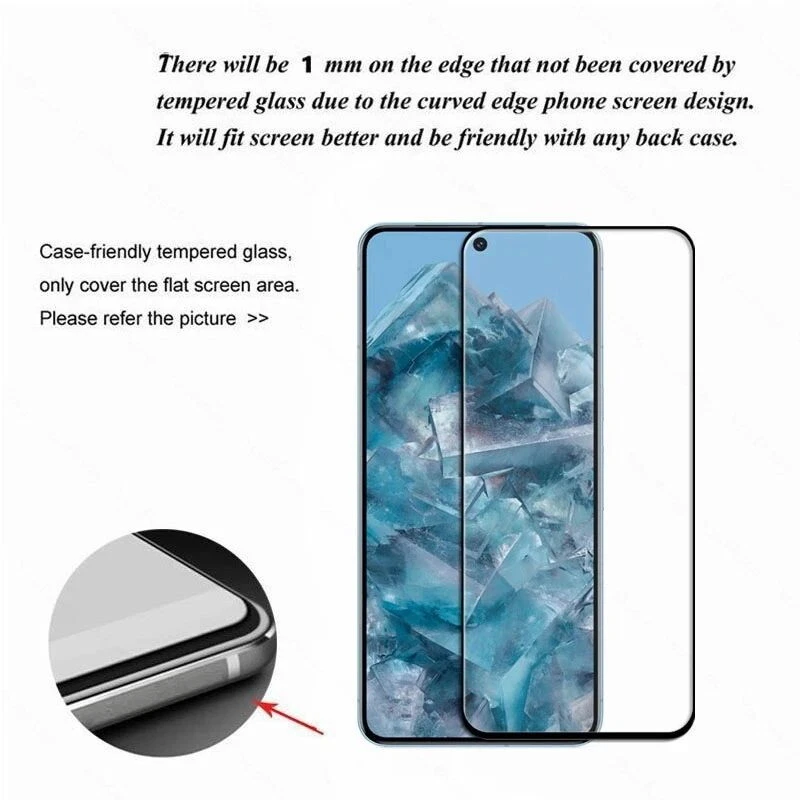 Tempered Glass For Google Pixel 9 Pro XL 8 9 Pro 7A Screen Protector Full Cover - Image 2 of 4