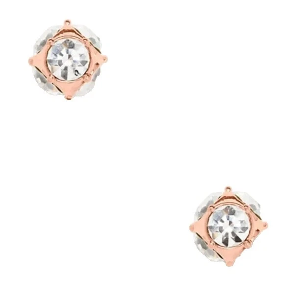 Pendientes de Moda Chapado en Oro Rosa de Cuero