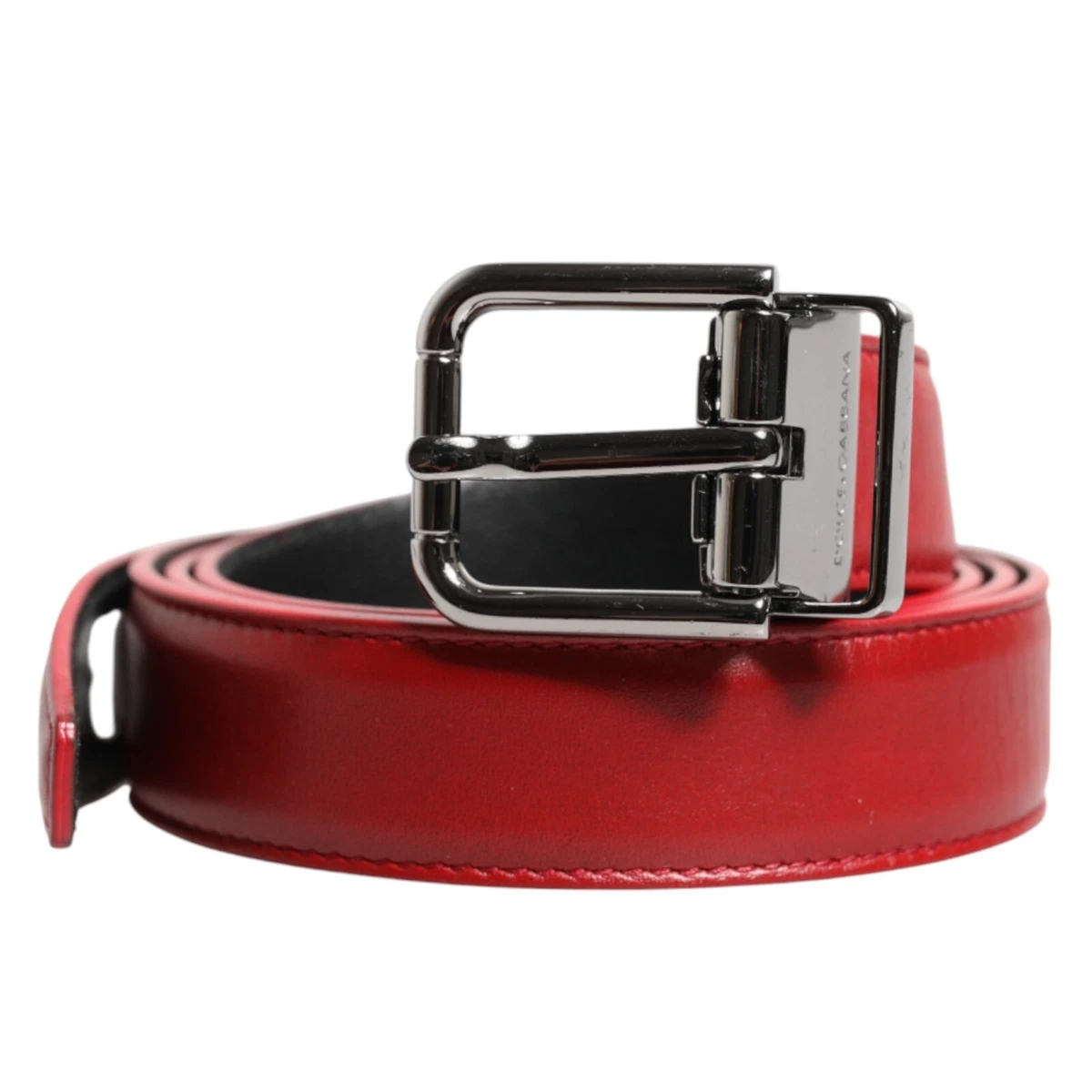 Dolce & Gabbana Men Red Exotic Leather Metal Buckle Men\ display picture 1