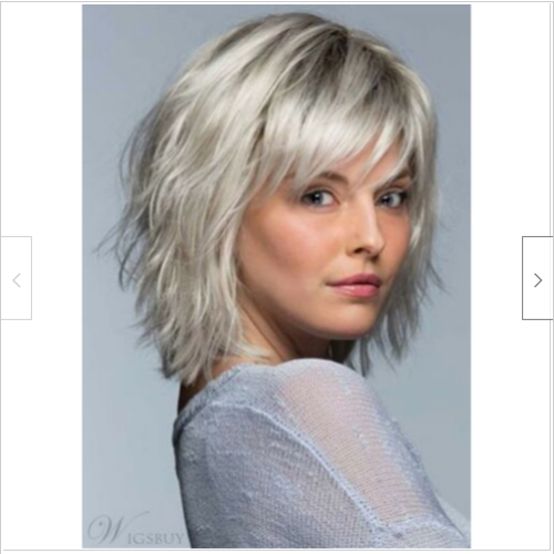 New Fashion Short Layered Women's Blonde Natural Straight Synthetic Hair Capless - Picture 3 of 8