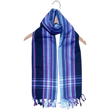 Kikoi Vibrant Gift 100 Cotton Ethnic Gray Tassels Scarf Beach Wrap Kenyan Made