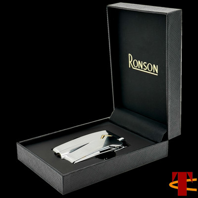 Ronson Mini Premier Waraflame Gasfeuerzeug Silber   kompakt & elegant