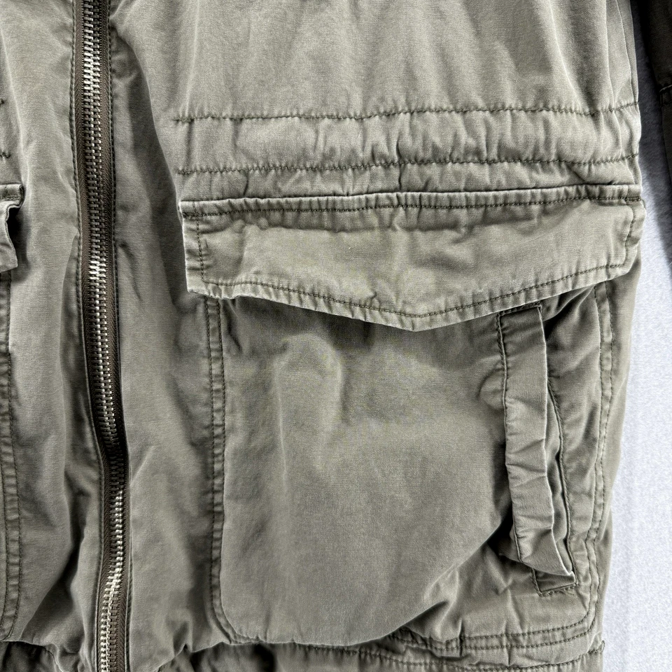 21 男式洛杉矶夹克男式大号军用风格复古绿色实用外套 — 第 4/4 张图片