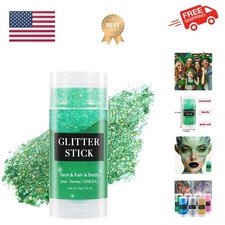 Water-Resistant Green Body Glitter Stick - Ideal for Christmas and Rave Parties