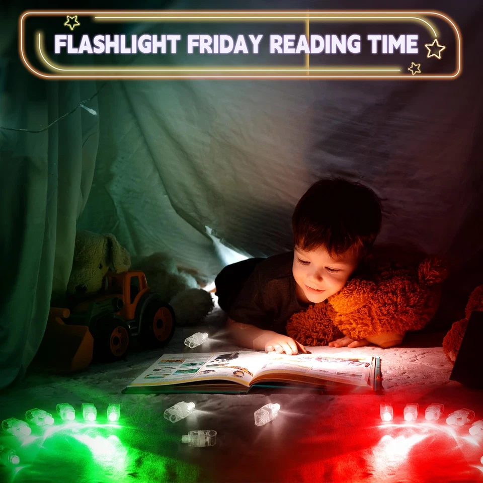 Luces de Dedo, 50 Piezas en 8 Colores Linternas de Dedo para Niños Adultos Halloween... Foto 4 de 4