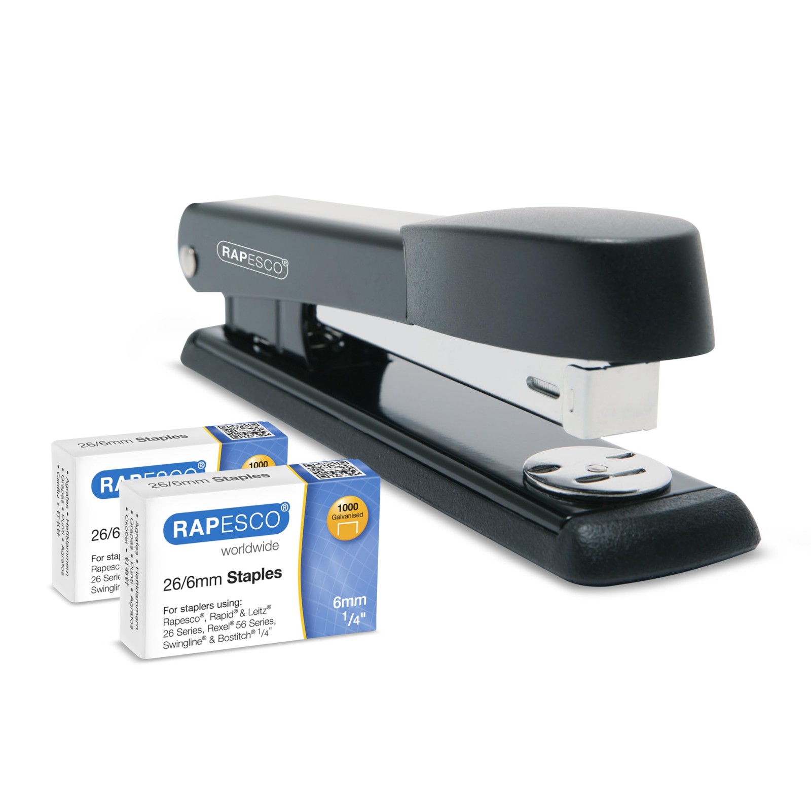 Rapesco 1602 Germ-Savvy Antibacterial Marlin Stapler, 25 Sheet Marlin, Black