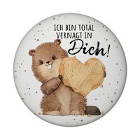 Biber Magnet Rund Mit FlaschenöFfner Rund Mit Spruch Ich Bin Total Vernagt In