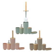 Bathroom Set Inc Soap Dispenser Soap Dish Toothbrush Holder Tumbler Toilet Brush