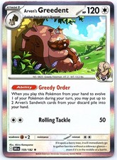 Arven's Greedent 159/182 Rare Destined Rivals Pokemon Holo Near Mint