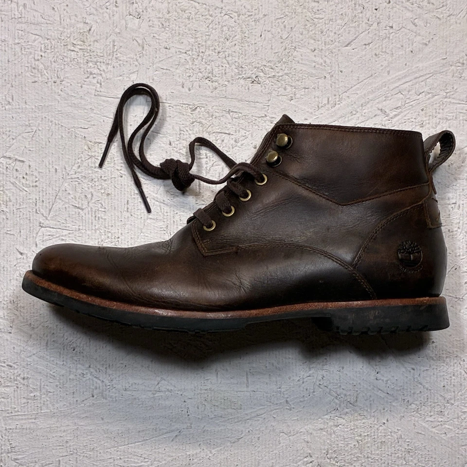 Timberland Hombres Kendrick Chukka Botas Cuero Marrón Impermeables Talla 8 A1SUH Foto 3 de 4