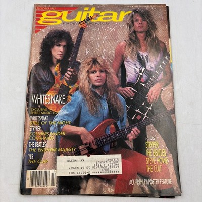 GUITAR Magazine October 1987 Whitesnake Cover Music Sheet Music Ace Frehley