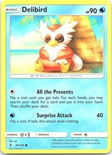 Delibird Guardians Rising 26/145 Common Pokemon Near Mint Pokemon Card