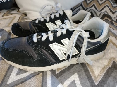 New Balance Damen 373 Sneaker Gr. 5 schwarz silber Wildleder Obermaterial Schnürung N Logo 