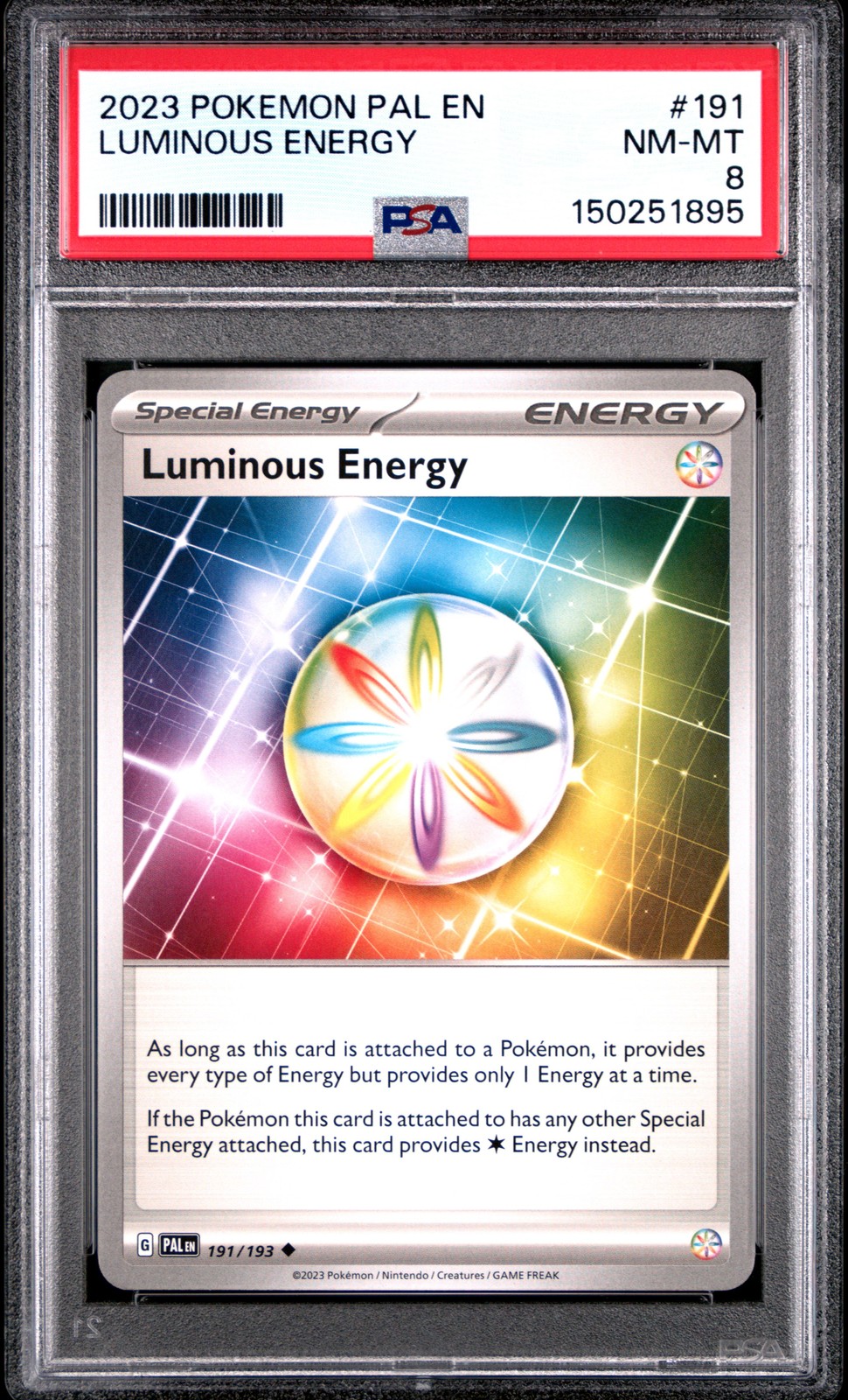 2023 POKEMON PAL EN-PALDEA EVOLVED #191 LUMINOUS ENERGY PSA 8