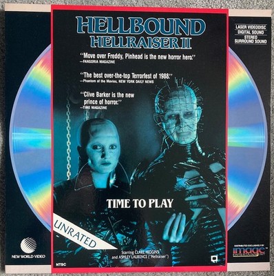 Hellbound Hellraiser II Laserdisc 1988 Clive Barker Doug Bradley Unrated Horror