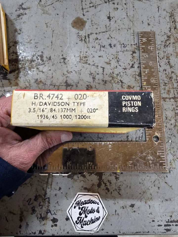 Juego de anillos de pistón Harley Davidson Shovelhead Panhead Covmo de gran tamaño .020 Os 74" Foto 2 de 2