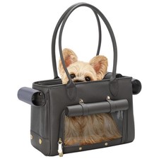 Minsong Fashion Pet Carrier Purse for Small Cat and Dog, Luxury Pu Soft-Sided To