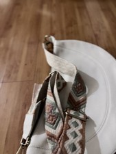 Anthropologie White Crescent Shoulder Bag Str...