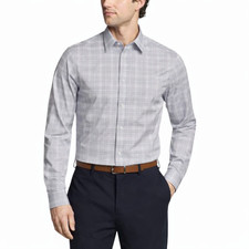 Calvin Klein Steel Regular Fit Stretch Wrinkle Free Dress Shirt Gray 17 32/33